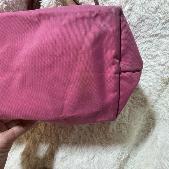 Longchamp Pink Tote with Brown Leather Trim - Picture 5 of 7